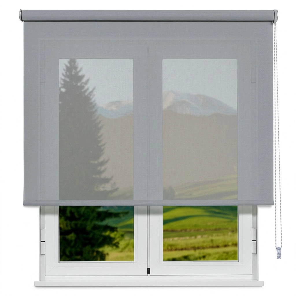 VIEWTEX Tenda a rullo Screen  10% Grado di apertura grigio perla 135 x 190 cm - Made in Europe - 5 anni di garanzia