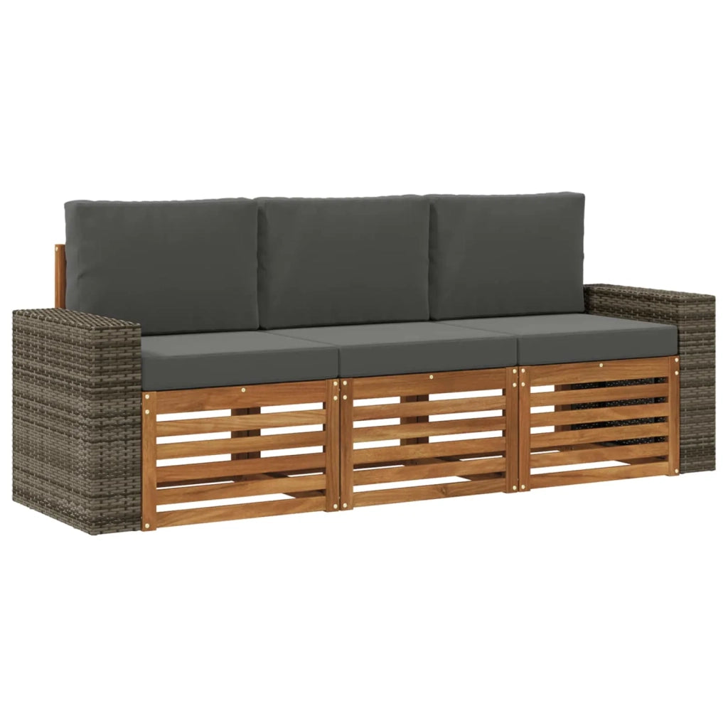 Set divani con cuscino 3 pcs Legno di Acacia Massello 3383978