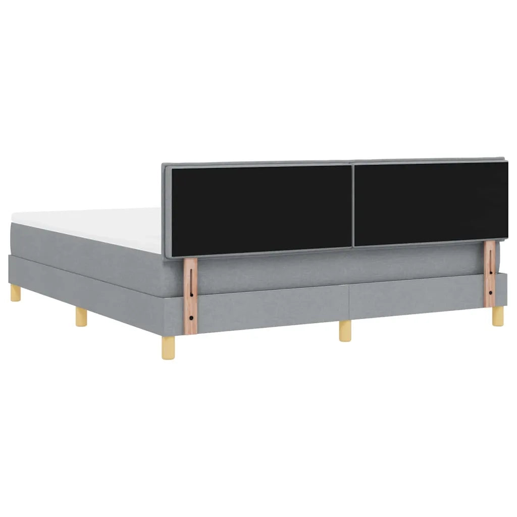 Letto a Sorgente LED con led Grigio chiaro 180 x 200 cm Tessuto 3342534