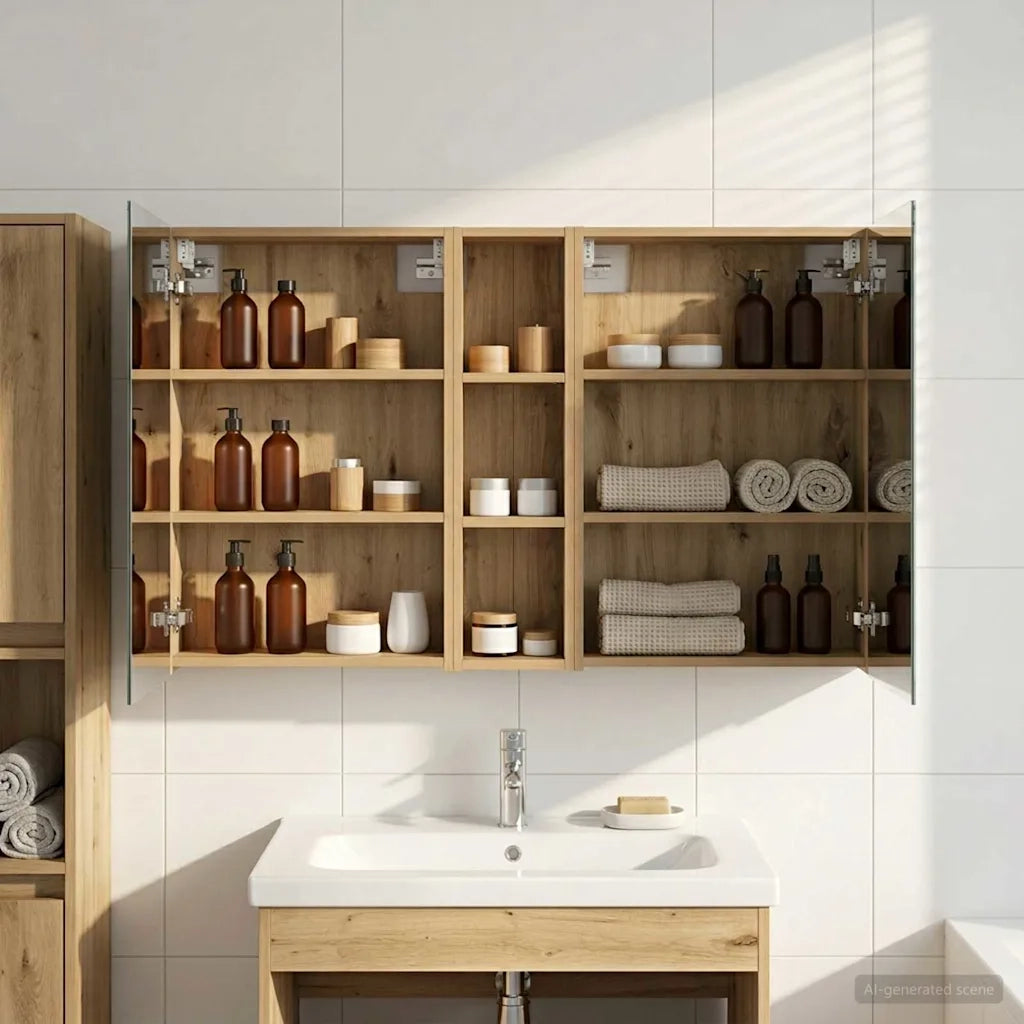 Set di Armadi da Bagno con lo scaffale 3 pcs 120 x 14,5 x 70 cm 3403751