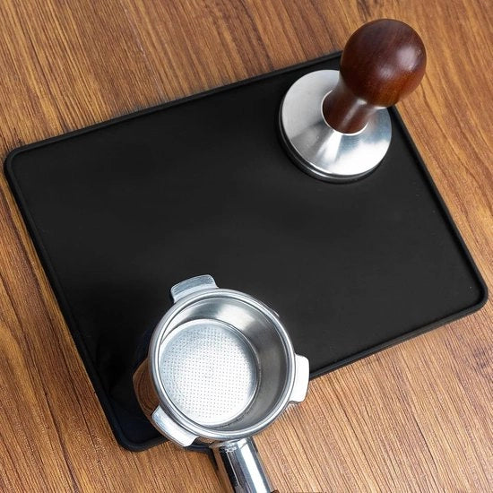 Tampermat in silicone con protezione di bordo, accessorio ideale per una superficie di lavoro pulita, con contenitore per la macinatura, 21,2 x