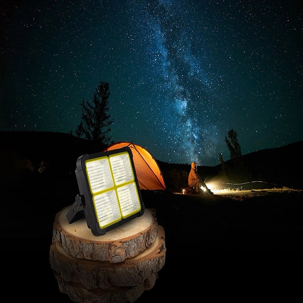 Trade Shop - Faro Proiettore Ricaricabile Pannello Solare 200 W Usb Power Bank Ip65 S18b-200w -
