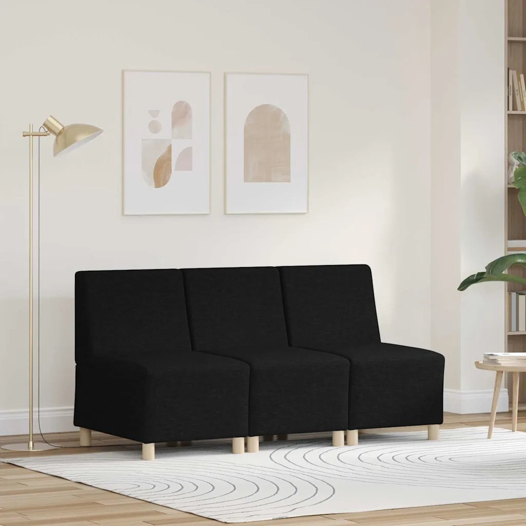 Unit¨¤ di Divano | Divano da soggiorno | Sofa Modulare Senza Braccioli 3 pz Nero