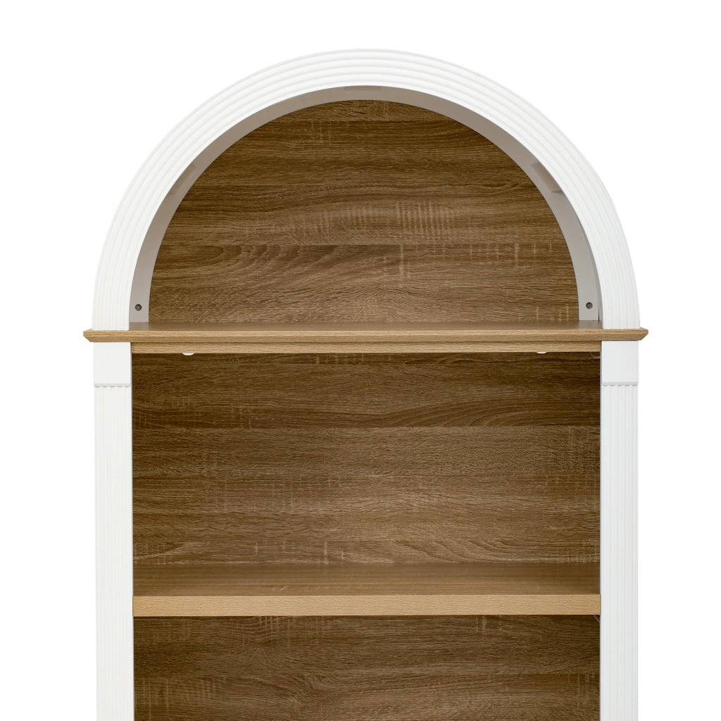 Credenza da cucina con 2 ante; 3 vani e LED - per cucina - 76.2x40.1x180 cm - bianco