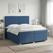 Letto box spring con materasso Blu 200 x 200 cm Tessuto 3454217
