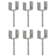 Picchetti per Recinzione 6 pz Argento 10x6x30cm Acciaio Zincato 145318