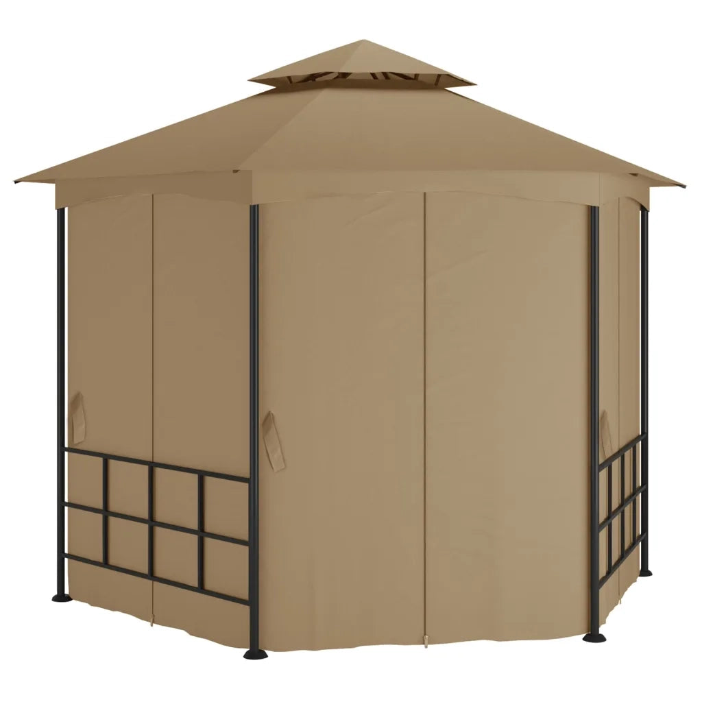 Gazebo con Pareti Laterali 3,1x2,7 m Tortora