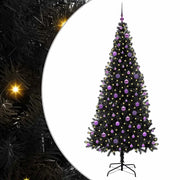 Albero di Natale | Decorazioni natalizie con 300 LED con supporto Nero 210 cm PVC