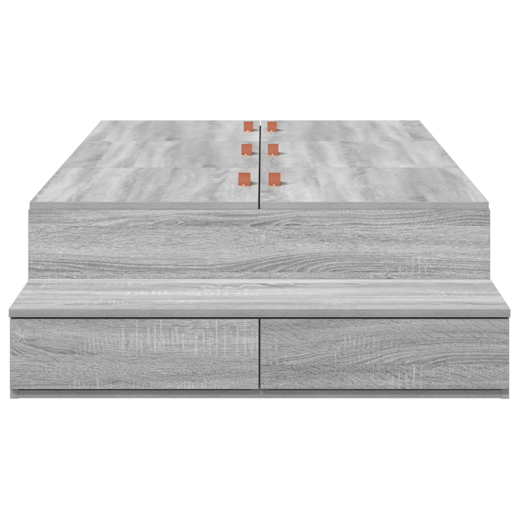 Struttura Letto con Contenitore Grigio Sonoma 90x200 cm