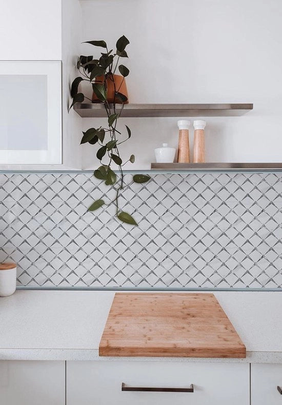 Tegola backsplash perimetrale autoadesiva - decorazione angolare - acciaio inox