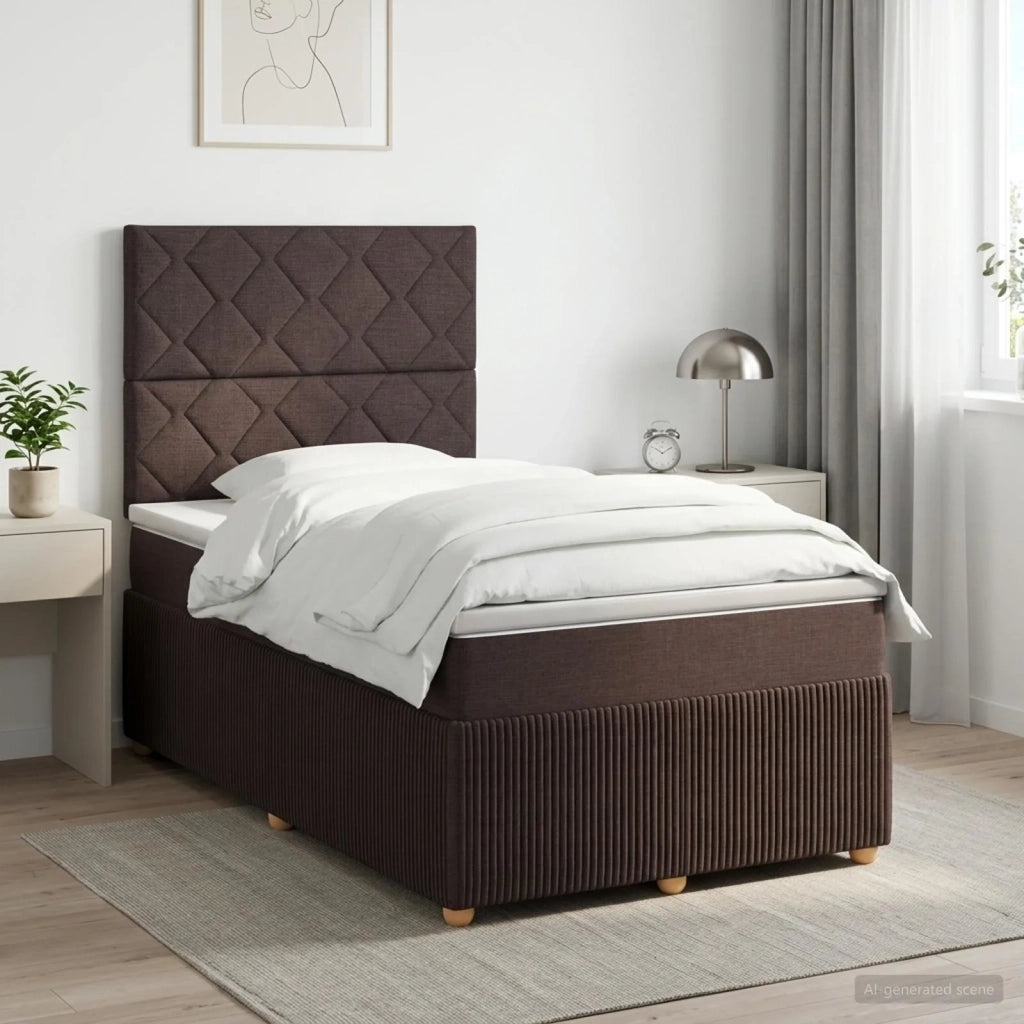 Letto box spring con materasso Marrone Scuro 120 x 200 cm 3454378