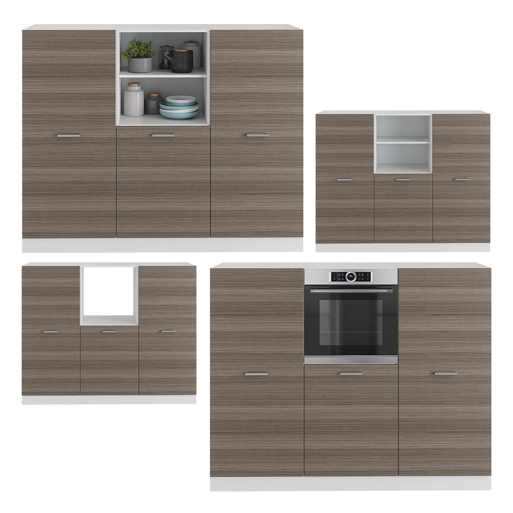 Cucine componibili piccole R-Line Grigio nobile/Bianco 180 cm senza piano di lavoro Vicco