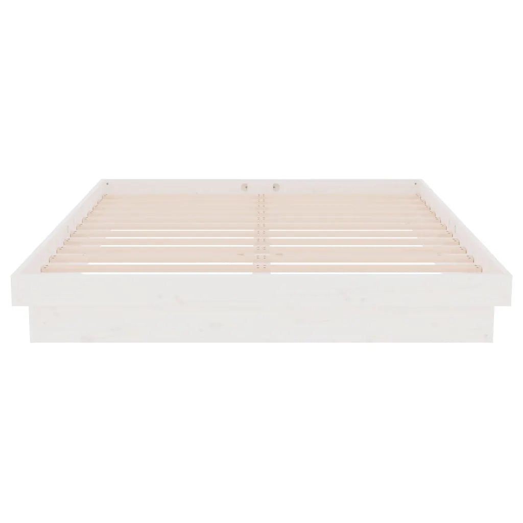 Giroletto-Struttura Letto Bianco in Legno Massello 140x200 cm 983265