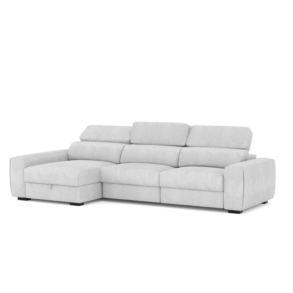 Divano Duke grigio G1312 penisola reversibile e funzione letto