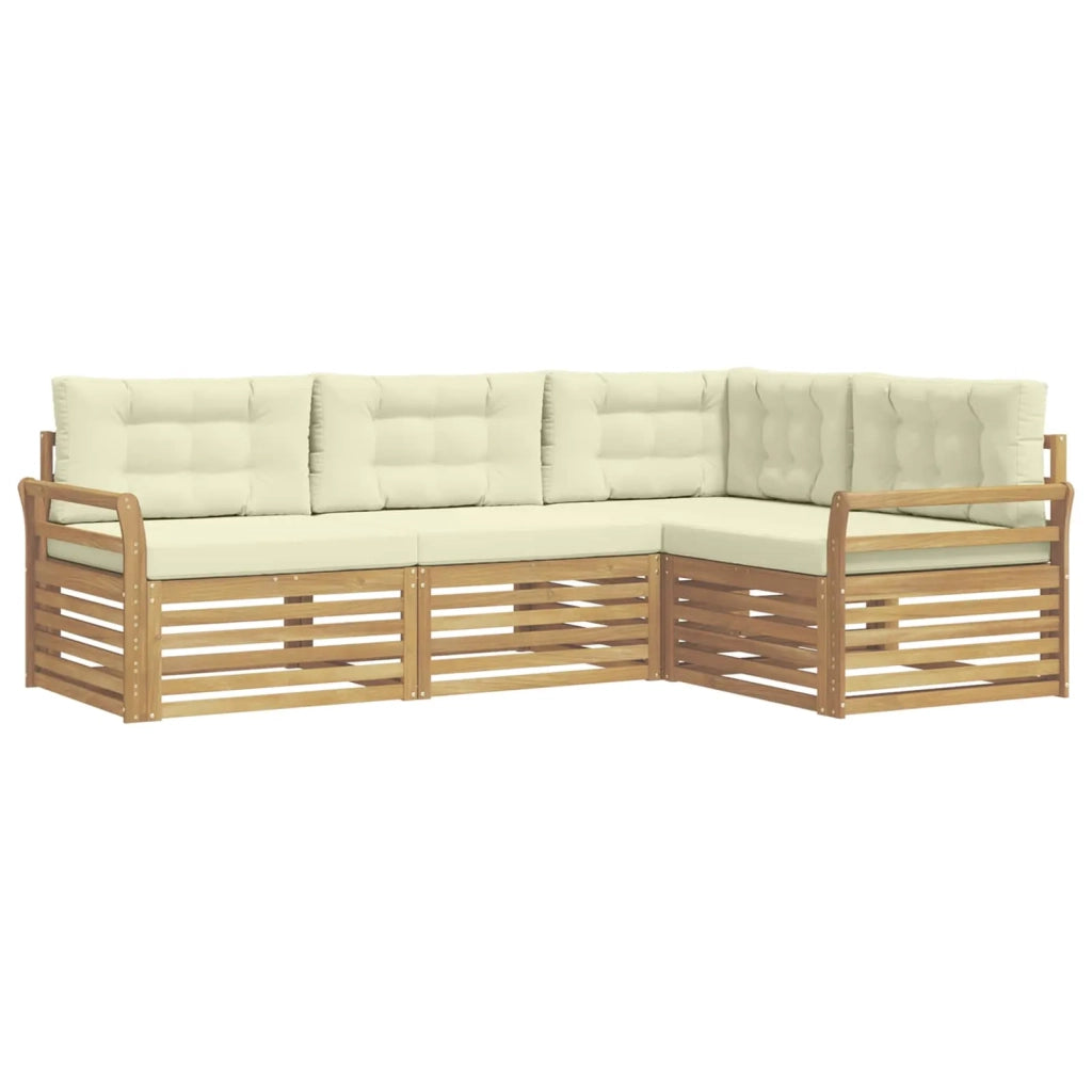 Set di divani da esterno 4 pcs Bianco e Crema 3390405