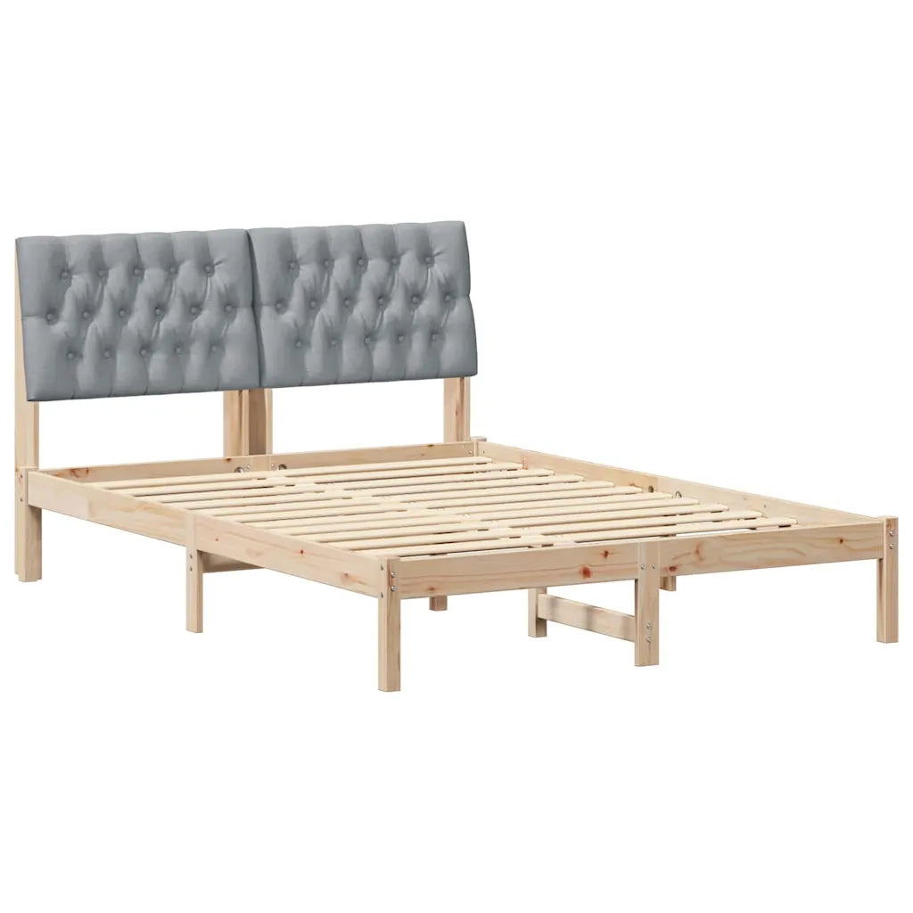 Letto con Testiera Rivestita con testiera Marrone 150 x 200 cm