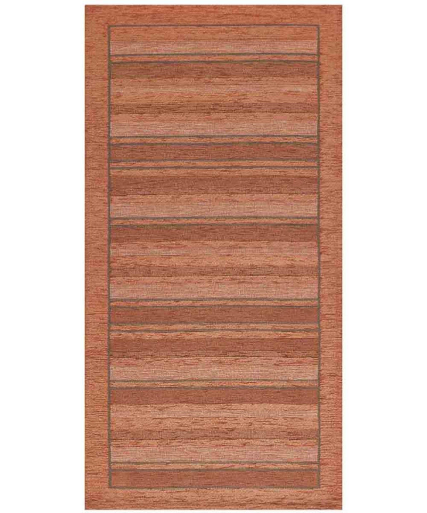 Tappeto STYLE ARANCIO cm.55x115 moderno a righe, passatoia cucina multiuso lavabile velour antiscivolo