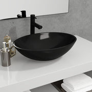 Lavandino in Vetro 50x37x14 cm Nero 345249