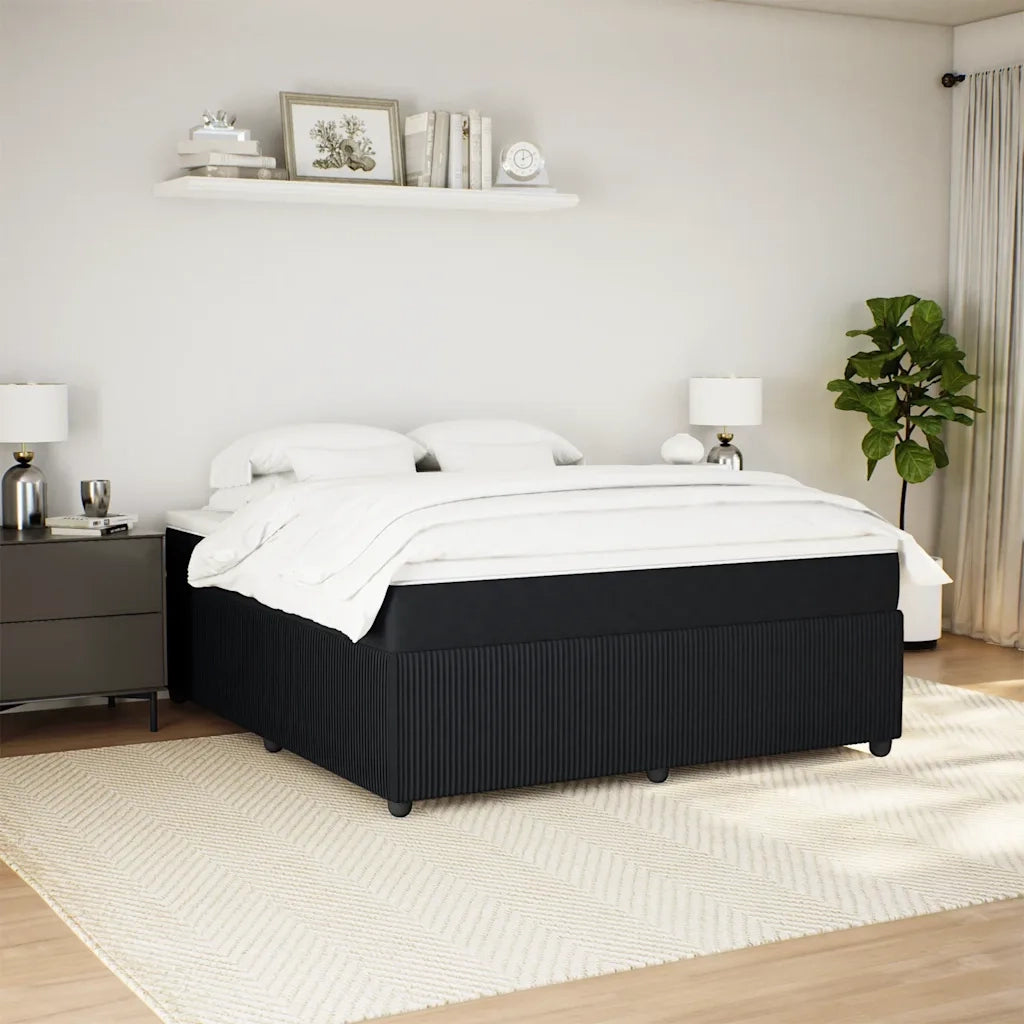 vidaXL Giroletto a Molle con Materasso Nero 180x200 cm in Velluto
