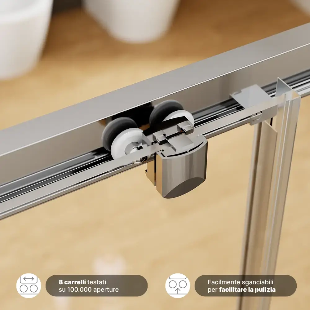 Porta doccia 100cm reversibile scorrevole vetro 6mm trasparente h190 | Sicily