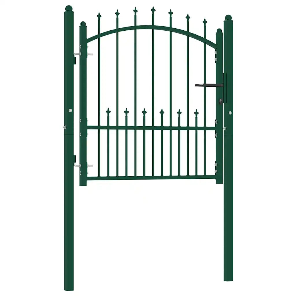 Cancello per Recinzione con Punte in Acciaio 100x100 cm Verdecod mxl 127811