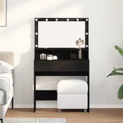 vidaXL Tavolo da Trucco con cassetto Rovere nero 80 x 41 x 134.5 cm
