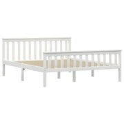 Letto matrimoniale | Letto per adulti | Giroletto senza Materasso Bianco 160x200 cm in Legno di Pino