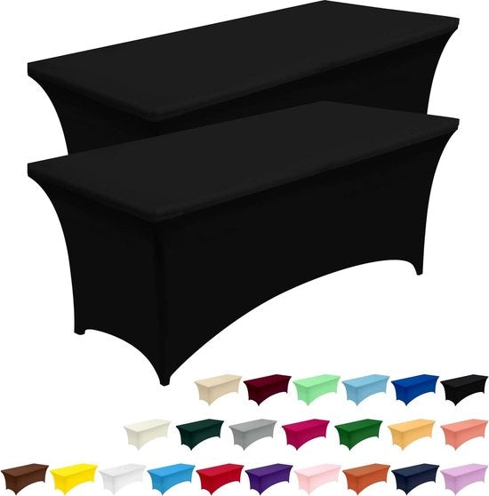 Telaio per Patio in Spandex Nero 2 Pack - Asciugabile - Tavolo Rettilineo per Esterni - Dimensioni 183Lx76Wx76H cm