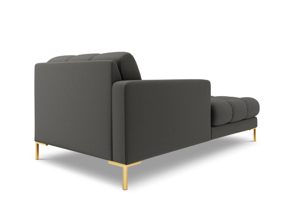 Cosmopolitan Design - Chaise longue sinistra "Bali" in tessuto strutturato grigio scuro 