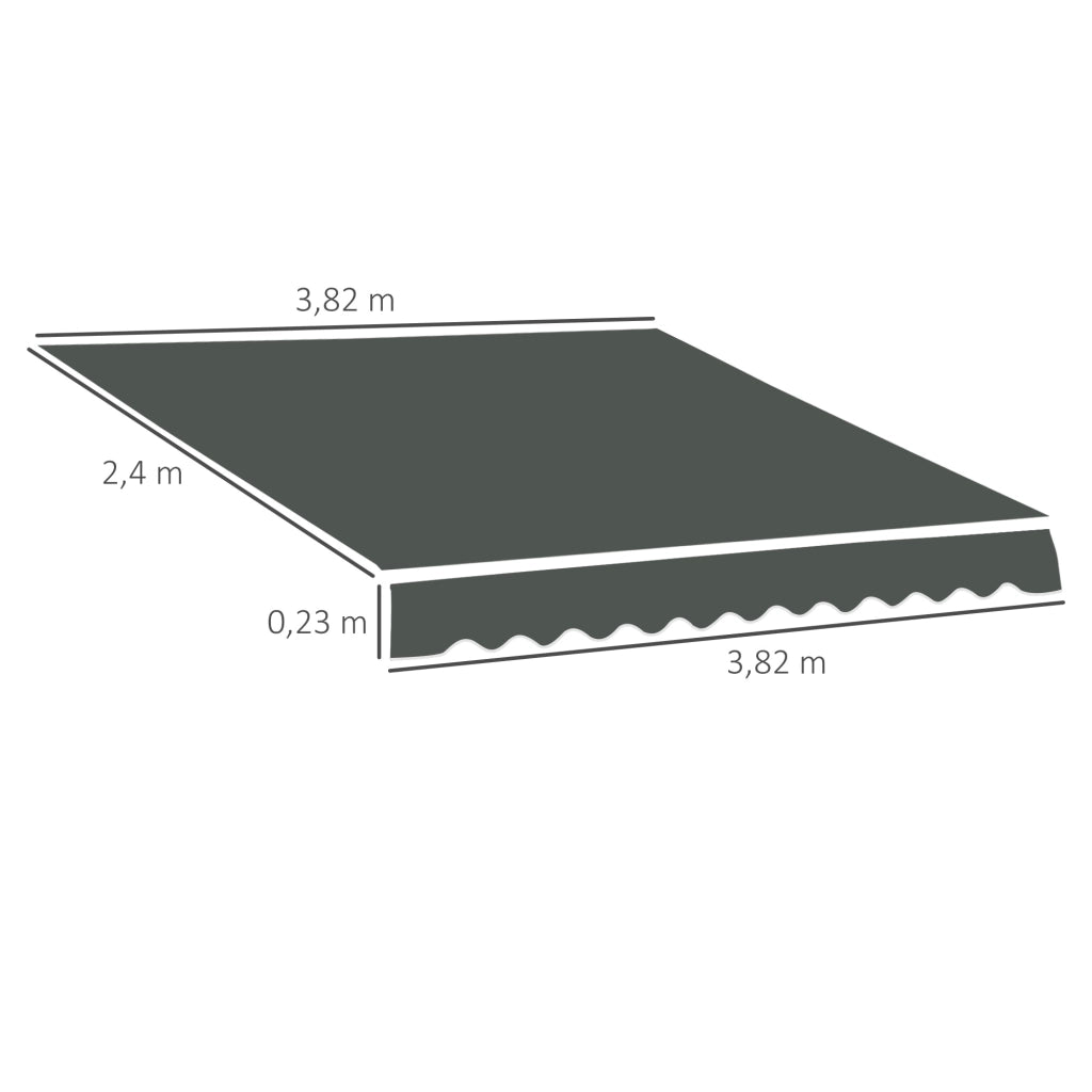 Telo Copri Toldo ¨C zephmum ¨C Grigio 382x240 cm