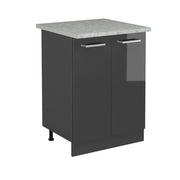 Mobiletto base cucina R-Line Antracite lucido/Antracite 60 cm PL Marmo Vicco