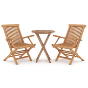 Set da Pranzo per Giardino 3 pz | Set Salotto da Giardino in Legno Massello di Teak