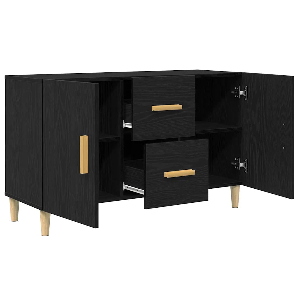 Credenza-Buffet-Armadio da cucina Rovere Nero 100x36x60 cm in Legno Multistrato