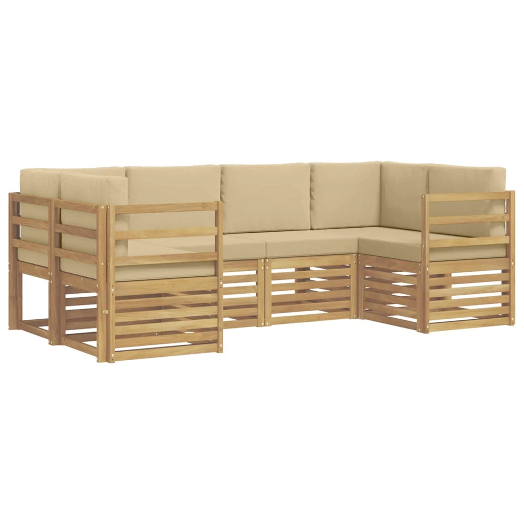 Set divano sezionale 6 pcs Bianco e Beige 245 x 126,5 x 73 cm