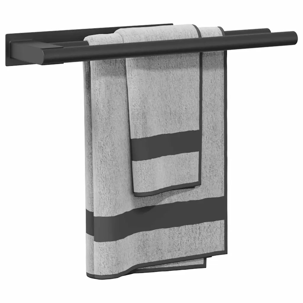vidaXL Porta asciugamani Nero 40 x 9 x 4 cm Acciaio inossidabile