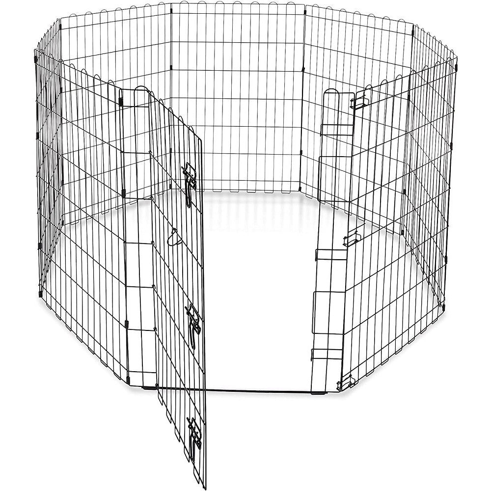 Trade Shop - Recinzione In Metallo Per Cani Pieghevole Per Esercizio 152,4 X 152,4 X 91,4 Cm -