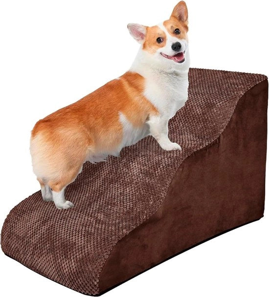 Trappola per Animali a 3 Gradini per Cani e Gatti Piccoli e Medi - Antiscivolo e Sovrappensiero con Copertura Rimovibile e Lavabile - Adatto per Letto e Divano