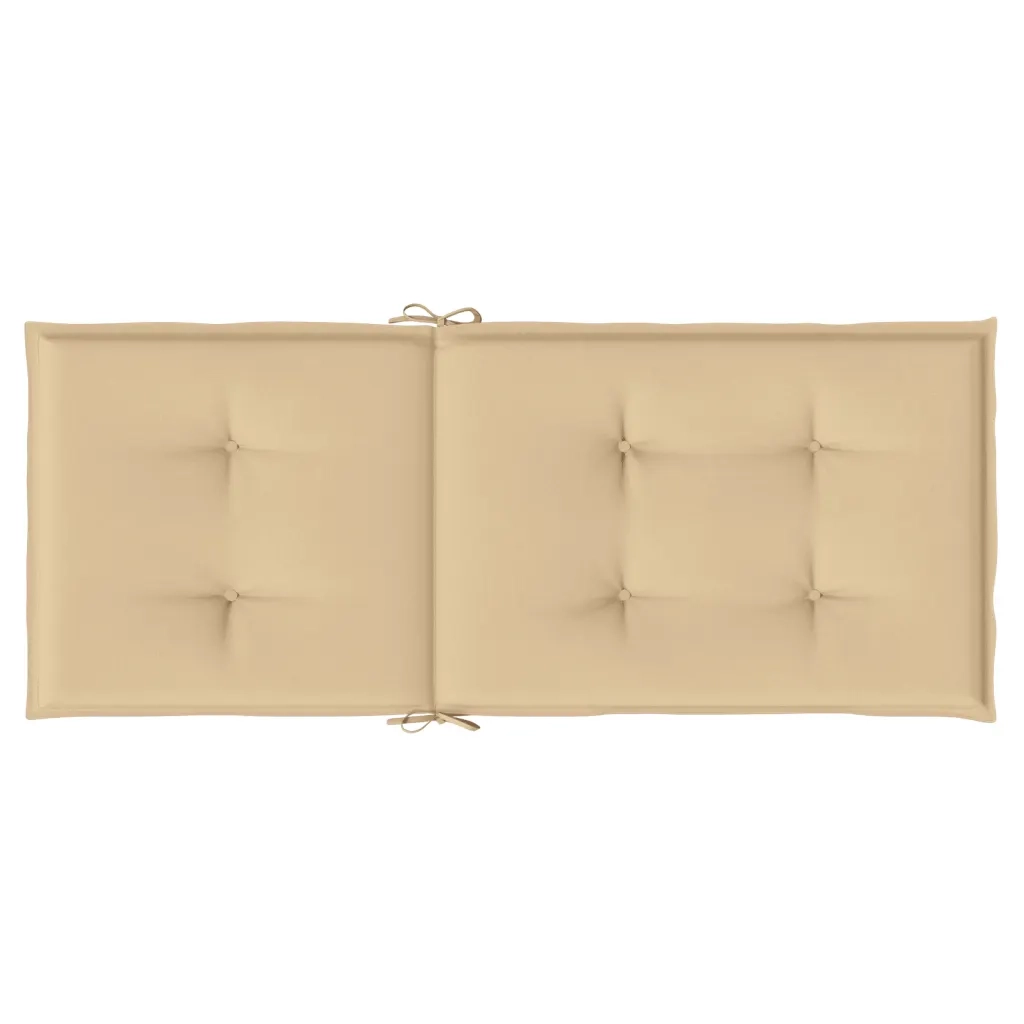 Cuscini Sedia Schiena Alta 2 Beige MÃ©lange 120x50x4 Tessuto