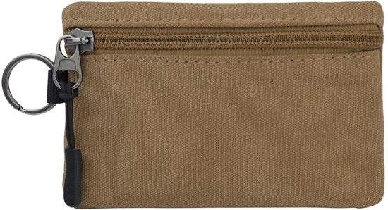 Mini portafoglio in canapa, lavabile, piccola tasca con chiusura a righello e catena per chiave, borsa per le chiavi per uso quotidiano, acquisto, viaggi, Kaki, Small, Facile