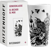 Caffè in vaso da caffè XL 500 ml – serie di lusso nr. 1 – tazza di porcellana, stile urbano – oggetto di design, nero, bianco