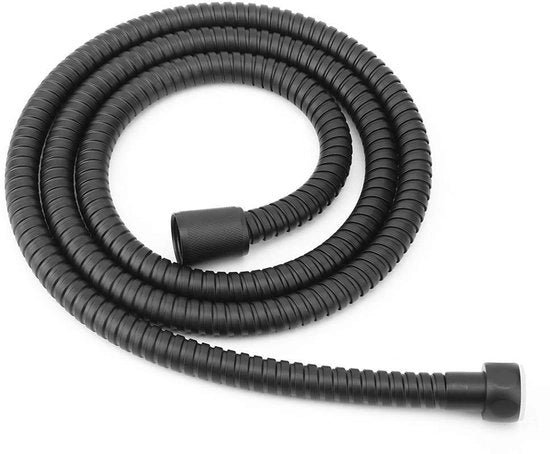 Serpentino flessibile e resistente - Nero - Acciaio inossidabile - Resistentente a pressioni elevate - Adatto per docce a mano - 1,5 metro