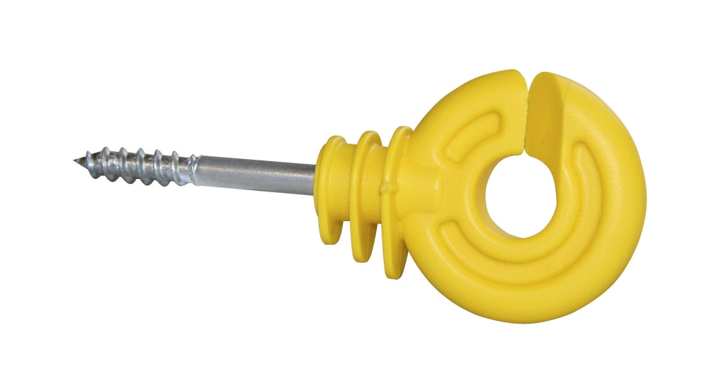 ISOLATORE AD ANELLO GIALLO CON VITE PER LEGNO pz. 25