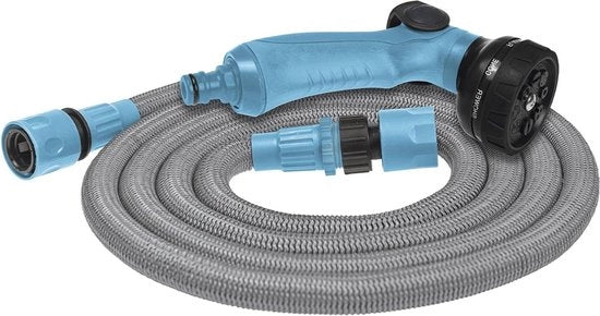 Serpentino flessibile per irrigazione 8 funzionalità - pistooldouche - 2 x congiungimento rapido - irrigazione giardino - 75 m