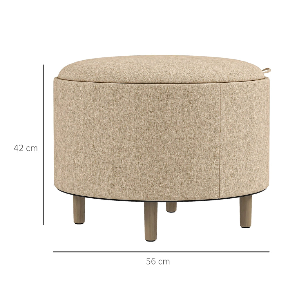 Pouf con cuscino e vano ¨C Minimal ¨C legno beige