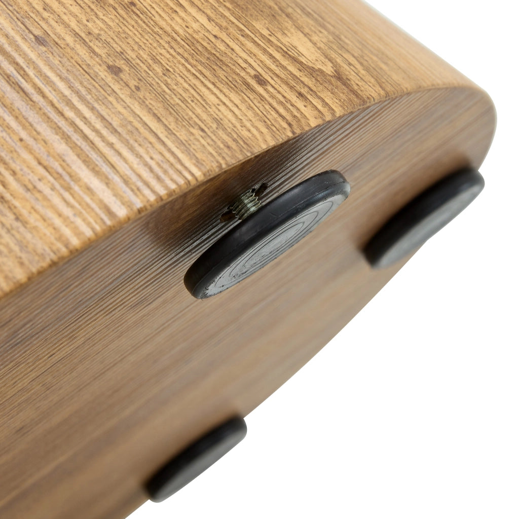 Tavolini bassi rotondi set da 2 con base stabile e finitura effetto legno, per soggiorno, in MDF, color legno