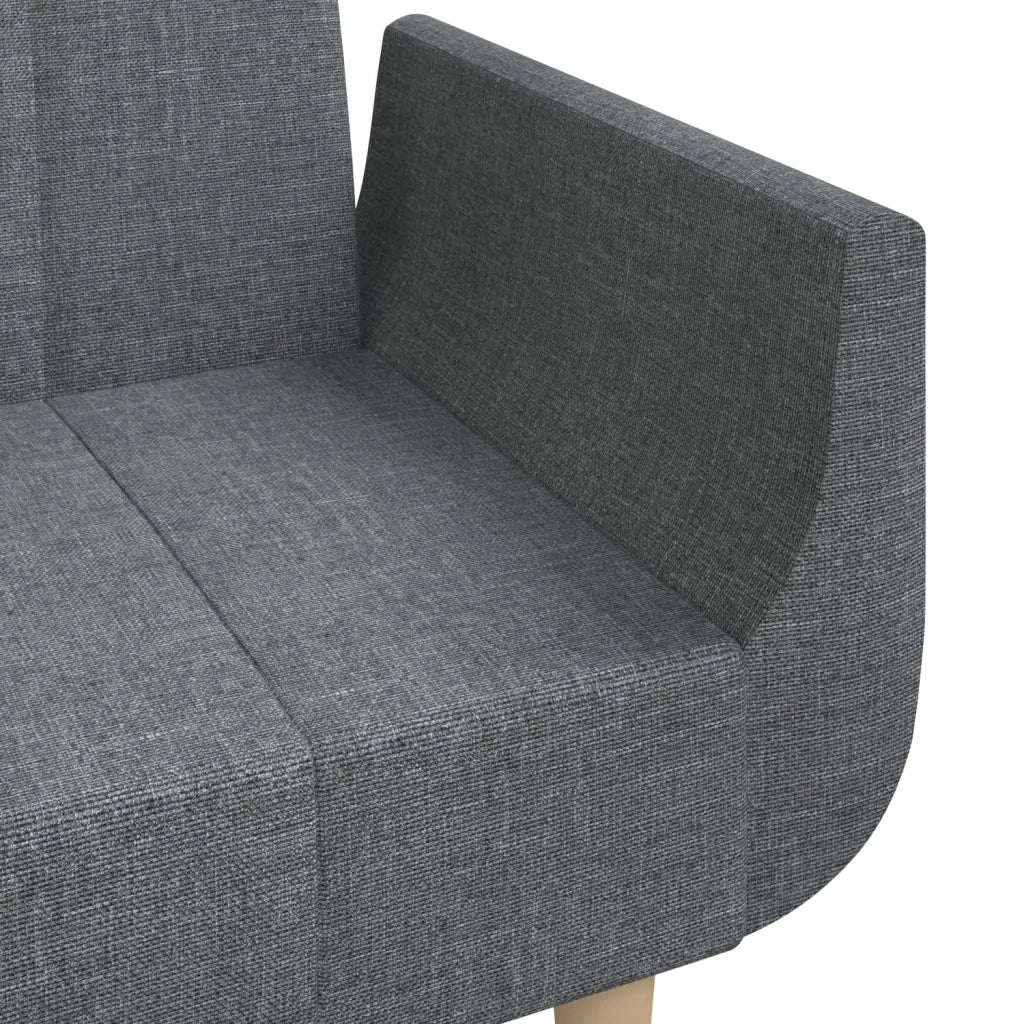 Divano letto | Sof¨¤ letto | Letto singolo a 2 Posti con 2 Cuscini Grigio Chiaro in Tessuto