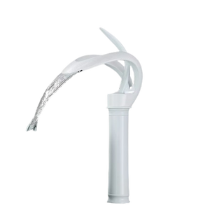 NAVIS | Rubinetto da bagno a cascata di design bianco alto | Elegante  in acciaio inox premium per lavelli alti miscelatore 2 attacchi