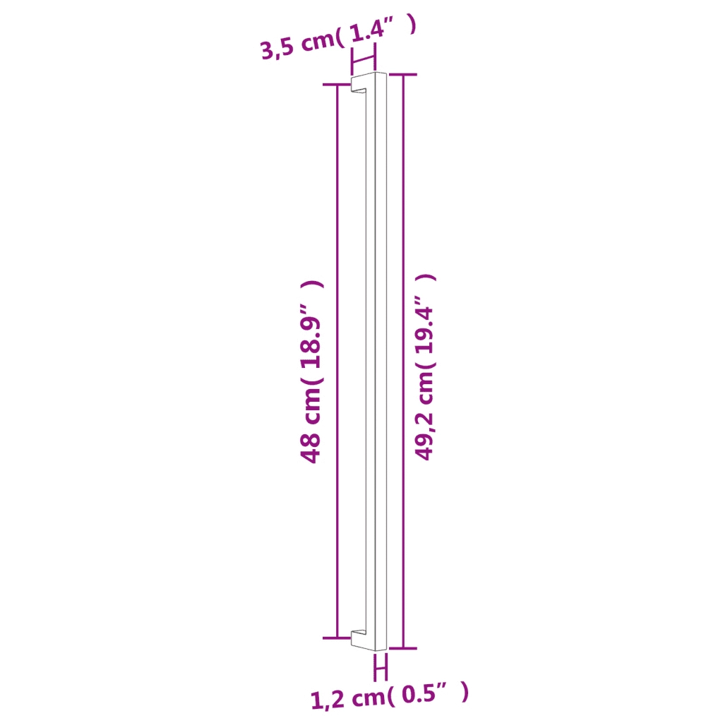 Maniglie per Mobili 10 pz Bronzo 480 mm in Acciaio Inox 3203682