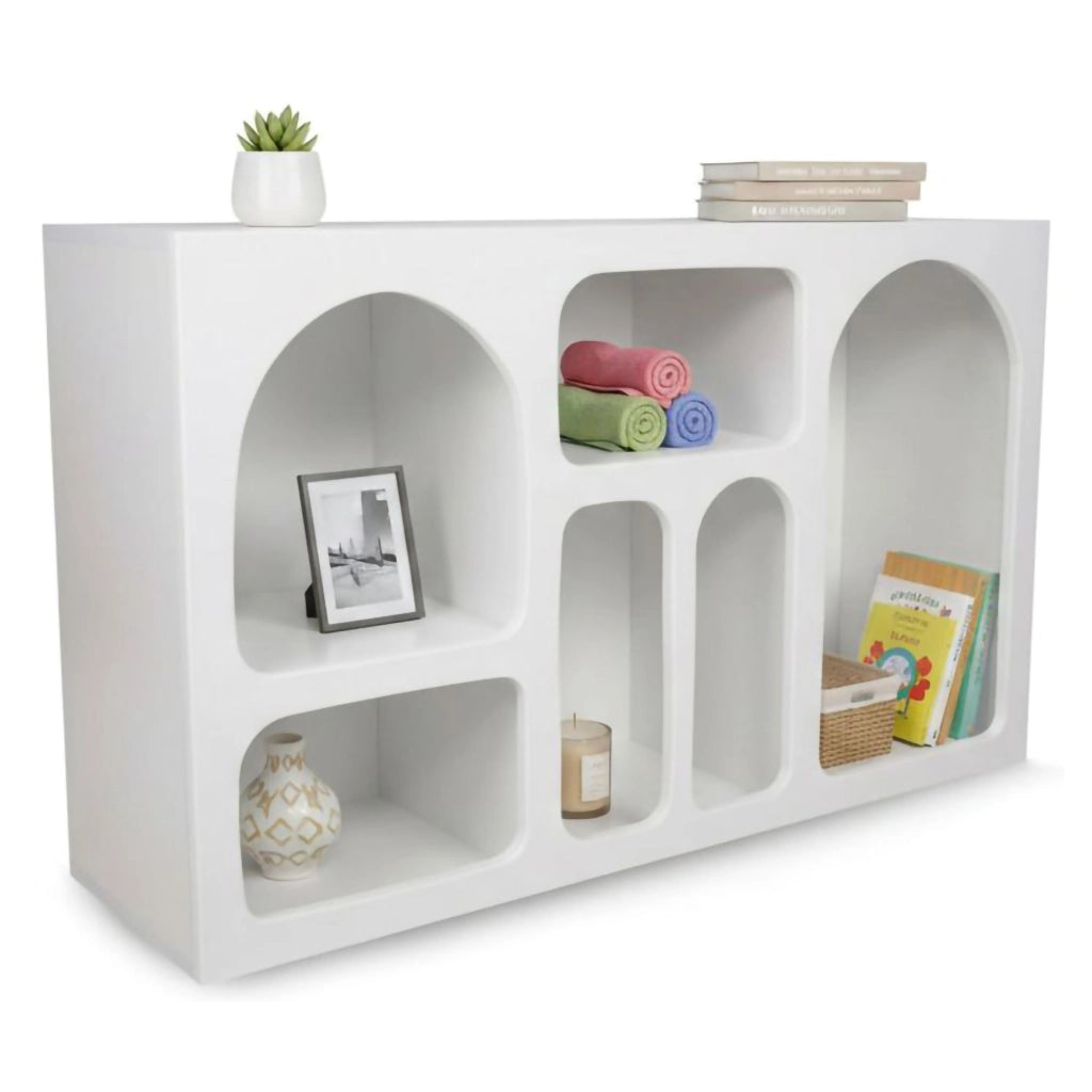 Credenza Arsenio, Buffet da soggiorno, Madia da salotto, Dispensa da cucina, 120x37h74 cm, Bianco