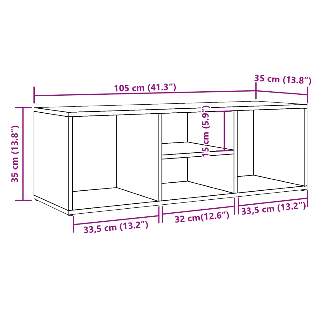 Panchina con Scarpiera Legno Antico 105x35x35 cm in Truciolato